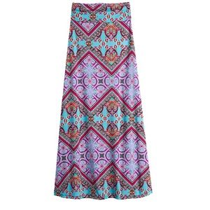 Multi patterned maxi skirt